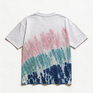 Camiseta HuaYi con Certificación OEKO-TEX y GOTS, Teñida con Técnica Tie Dye en Tonos Pastel, Informal y Minimalista, de Algodón Transpirable, Holgada, Personalizada para Mujer - Product Image 3