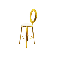 Chaise de bar moderne en acier inoxydable à dossier circulaire creux, pour banquets, événements, hôtels et restaurants
