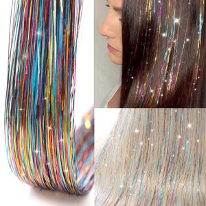 12 extensions cheveux à clipser 24 pouces à paillettes colorées Kit d'accessoires pour cheveux de fée pour femmes filles enfants - Product Image 2