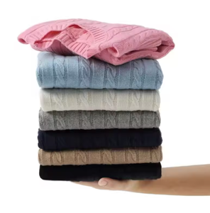 Abbigliamento Firmato all'Ingrosso Maglione Invernale da <span class=keywords><strong>Donna</strong></span> a Maniche Lunghe con Scollo a V Pullover Casual <span class=keywords><strong>di</strong></span> <span class=keywords><strong>Marca</strong></span> Lavorato a Maglia con Ricamo da <span class=keywords><strong>Donna</strong></span> - Product Image 1