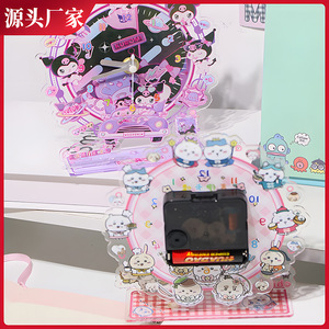 Reloj de pared acrílico My Melody de 14.8 cm, lindo reloj decorativo con diseño de dibujos animados para decoración de habitaciones. - Product Image 4