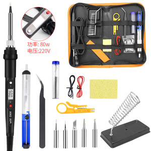 หัวแร้งบัดกรี 80W 220V จอแสดงผลดิจิตอล ชุด 15 ชิ้น เครื่องมือซ่อมแซมงานเชื่อม - Product Image 1