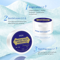 Poudre blanchissante pour les dents HIH Wholesale Yellow Removal Cleaning Teeth Stains Mint Flavor Fresh Breath Probiotics Brightening Teeth Powder
