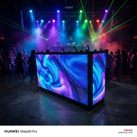 P2.6 Cabine DJ portable pliable à LED, table de DJ 500x1000mm, cabine DJ de scène pour soirée DJ