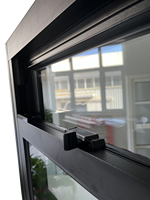 Fenêtre coulissante verticale moderne à rupture de pont thermique en alliage d'aluminium, double/triple vitrage trempé en acier inoxydable pour extérieur