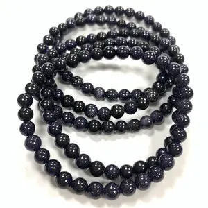 Wholesale Stretch Gemstone Bead Blue Sandstone Bracelet Healing Energy Stone Bracelet