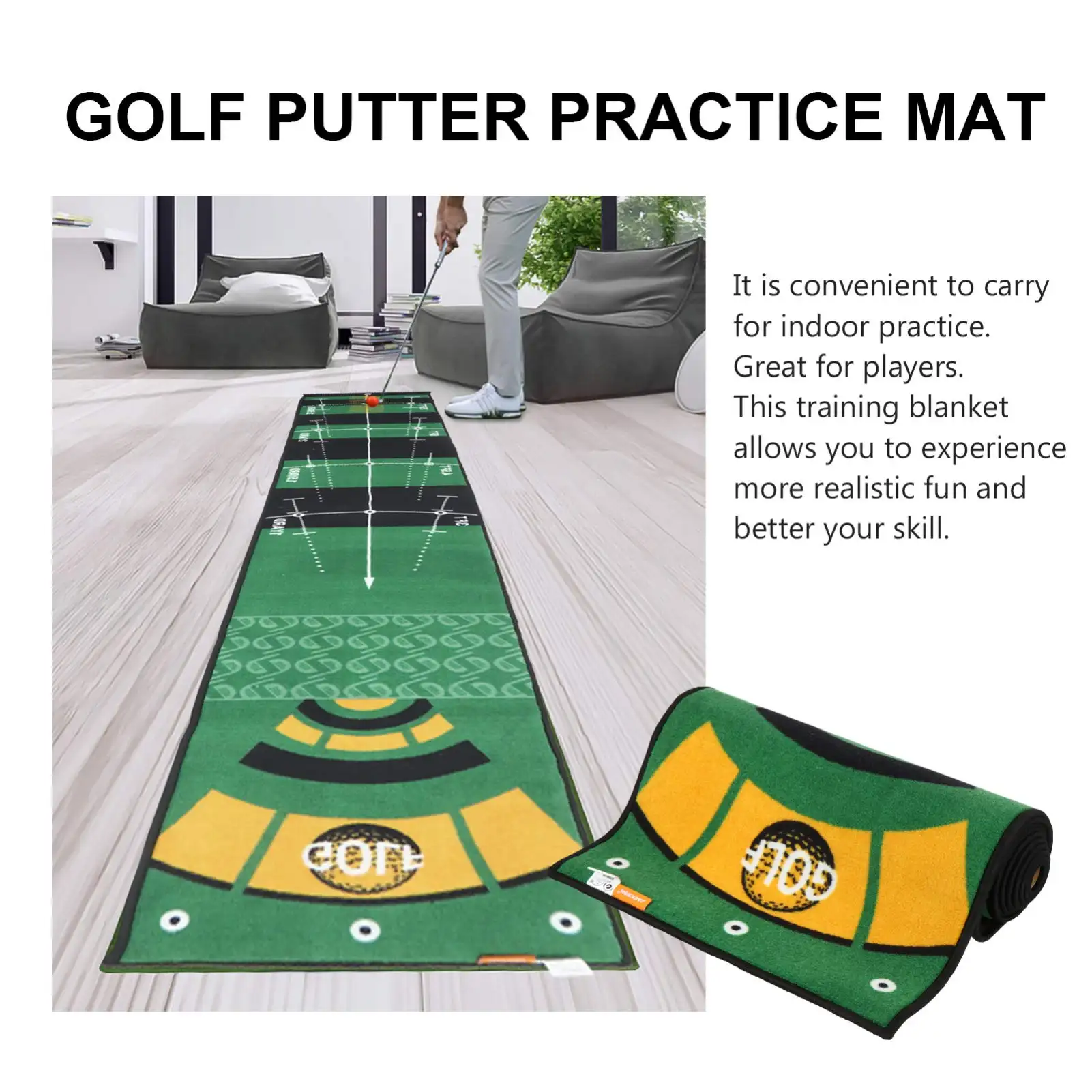 Perfetta pratica Swing Trainer antiscivolo da Golf Indoor/Outdoor Putting Green Mat con supporto resistente