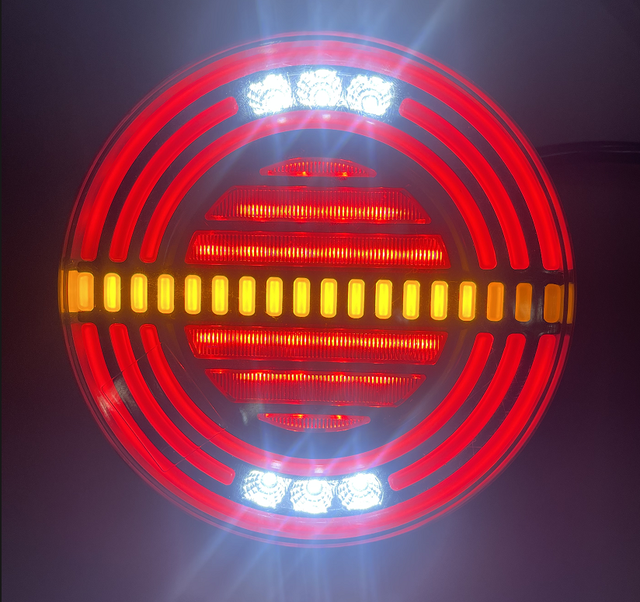Cross-Border Export Manufacturers Produce LED Tail Lights 12V/24V Truck Hamburr Lamp Rear Taillights for Cars