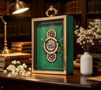 Horloge de table de luxe silencieuse avec cadran transparent, horloge décorative vintage pour le salon