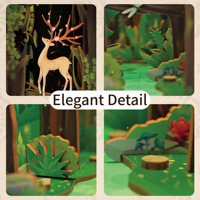 Tonecheer Vente en gros uniquement : Ensemble de construction de nichoir à livres 3D en bois DIY, modèle Maison miniature 'Histoire de la Forêt', Puzzle 3D