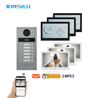 XINSILU Multiapartment Restaurant extérieur étanche 4 système d'interphone vidéo filaire 7 pouces infrarouge Vision nocturne visiophone