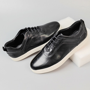 Chaussures bateau en cuir de vache véritable pour hommes, à lacets, bout rond, semelle extérieure en caoutchouc, semelle intermédiaire en EVA, toutes saisons, confortables, décontractées - Product Image 4
