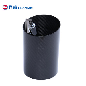 Porte-stylo en fibre de carbone Guangwei 79*79*121mm, rond, noir, organisateur de bureau - Product Image 3