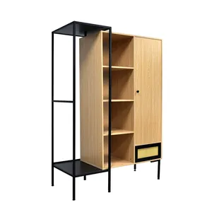 Extendable Book Shelf Multi-purpose Steel Hanging Clothes Storage Metal Wardrobe Closet Cabinet