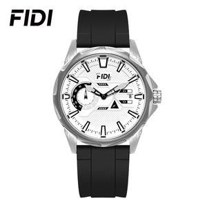 Reloj Deportivo de Cuarzo para Hombre FIDI, Esfera Blanca y Negra, Correa de Silicona, Resistente al Agua, con Fecha, Casual, de Negocios, OEM, ODM, Logotipo Personalizado - Product Image 1