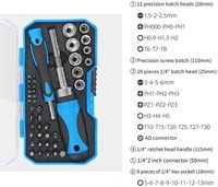 Jeu de tournevis à cliquet avec étui Kit de réparation multiple Tournevis magnétique avec arbre d'extension adapté à la montre Garage Bike