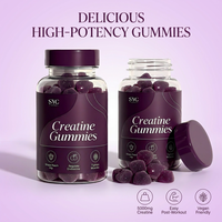 Gummies de créatine monohydrate pour adultes avec collagène, vitamine D3 et calcium – 60 capsules pour la récupération musculaire et l'entraînement