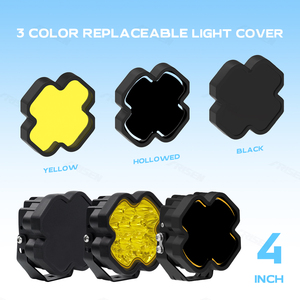 Custom Universal 3.5/4/5/7/9 Inch Black White Yellow 4x4 Led Fog Light <strong>Spotlight</strong> <strong>Cover</strong> Working Driving Light bar <strong>Cover</strong> with logo - Product Image 2