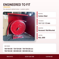 Set Selang Pemadam Kebakaran DN25 Inch 25M & 30M dengan Katup Kuningan 75x25x75cm Kabinet Baja Canai Dingin Fleksibel