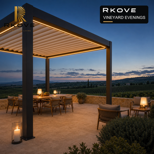 Pergola autoportante RKOVE RK-S1 sur mesure 4x4m à baie unique pour projets paysagers de maisons de retraite - Product Image 6