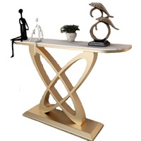 Console d'entrée créative en pierre et fer de luxe léger italien, table murale moderne et minimaliste pour hall d'entrée et salon
