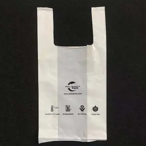 Polyemat hidrodolubles pva bolsas, eco-friendly, solúvel, água quente, dissolvável, biodegradável, camiseta, bolsas de transporte