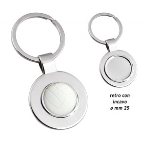Llavero de Voleibol con Parte Trasera Hueca, Diseño Redondo de Metal de 25 mm de Diámetro - Product Image 1