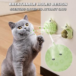 2 In 1 kirpi şekilli yapıştırıcı sevimli kediler öz Groomer tırmalamak Catnip MIni yalama topu oyuncak - Product Image 4