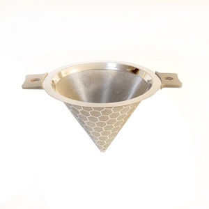 <span class=keywords><strong>Filtre</strong></span> à café pour pour-over, écologique, en acier inoxydable 304 perforé, style américain, portable, avec poignée de suspension - Product Image 3