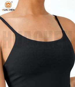 Top Corto Sin Mangas Personalizado <span class=keywords><strong>de</strong></span> Fábrica, Resistente al <span class=keywords><strong>Pelo</strong></span> <span class=keywords><strong>de</strong></span> Mascotas, Acolchado, para Yoga, Estilo Casual, con Soporte para el Pecho, Elástico en Cuatro Direcciones - Product Image 4