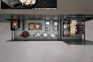 Gabinetes de Cocina Pintados a Medida, Gabinete de Cocina Negro Mate, Muebles Modernos con Fregadero - Product Image 4