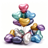 Vente en gros de ballons en latex en forme de cœur métalliques de 10 pouces, ballons en chrome épais pour la décoration de mariage, de la Saint-Valentin et d'anniversaire