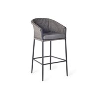 Tabouret de bar simple tissé en corde de fer moderne pour l'extérieur Dwoo Chaise de bar haute de luxe élégante en métal pour le jardin et l'hôtel