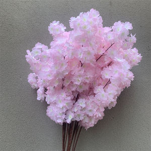 L-554 Haute qualité fleur de <span class=keywords><strong>cerisier</strong></span> arbre fleurs roses soie fleur de <span class=keywords><strong>cerisier</strong></span> fleurs artificielles avec des branches - Product Image 4