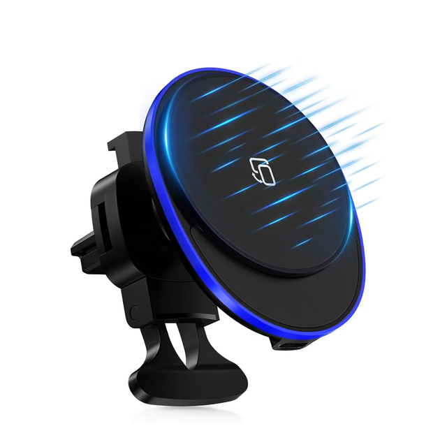 Magnetic Wireless Car Mount for iPhone 12-16, 15W Fast Charging, Adjustable Base 360° Rotation Universal Vent Mount