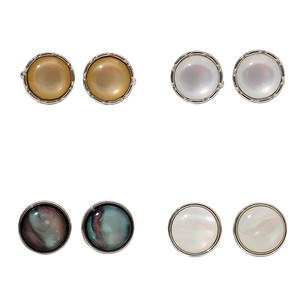 Nuevas llegadas: Gemelos de moda con cuarzo ahumado y diamantes para hombre, regalos para parejas, gemelos circulares, regalos corporativos - Product Image 1