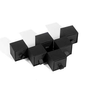 Custom Logo Black Sliding Drawer Jewelry Gift <b>Box</b> for Stud <b>Earrings</b> Ring Paper Packaging OEM ODM Wholesale - Product Image 4