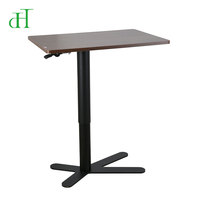 Table d'appoint de bureau ergonomique en noyer, réglable en hauteur, avec base en X stable