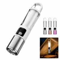 Lanterne de camping rechargeable 2-en-1, lampe de tente LED portable avec crochet de suspension et affichage de la batterie, idéale pour les situations d'urgence en extérieur
