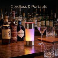 Lampe de table LED moderne RGBW à commande tactile sans fil, à changement de couleur, à gradation progressive, rechargeable Type-C, pour bar et restaurant
