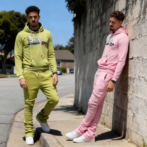 ชุดวอร์มลำลองพิมพ์ลายโลโก้สำหรับผู้ชาย แบบสลิมฟิต สองชิ้น เสื้อฮู้ดและกางเกงขายาว - Product Image 3