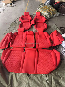 Housse de siège de <span class=keywords><strong>voiture</strong></span> en cuir de luxe, confortable et absorbant l'humidité, noire et rouge, pour cinq sièges, ensemble complet, sièges <span class=keywords><strong>avant</strong></span> et arrière - Product Image 4