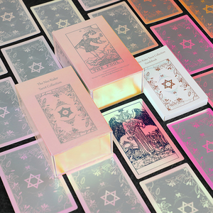 Shenzhen XM Marca Oro/Plata Acabado Tarot Cards Neo Rider Tarot - <span class=keywords><strong>7</strong></span> Colección Deathly Sin 70*120mm Cubierta el Iridiscente Dec - Product Image 3