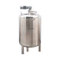 Cuve de mélange industrielle monocouche en acier inoxydable, mélangeur de liquides à paroi simple, agitateur pour l'alimentation, les cosmétiques et les produits chimiques