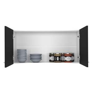 DB Napoles Double Door Wall Cabinet for <b>Kitchen</b> <b>Storage</b> Two Shelves in Black Color - Product Image 3