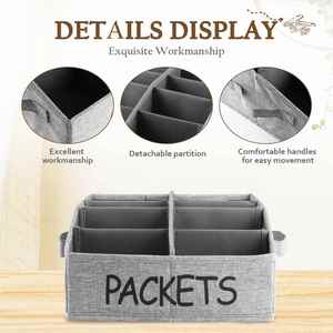 Fabric <b>Snack</b> <b>Bar</b> Station with Handles, 6 Compartment Container <b>Snack</b> Organizer for Countertop - Product Image 2