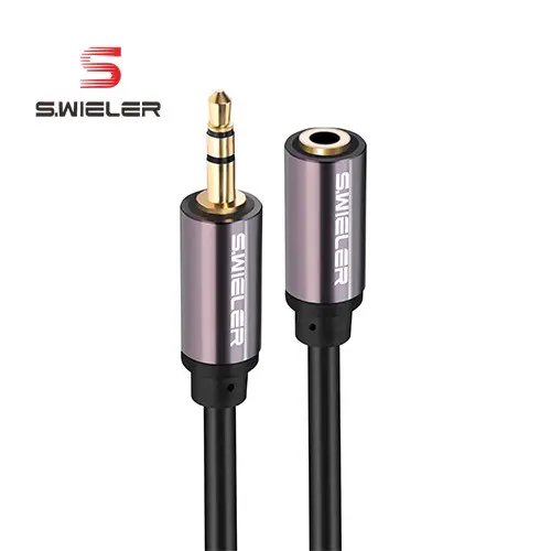 High Quality 3.5mm Plug Male to Female Extension Audio Cable Headphones OFC Copper AUX cable Al Foil Shielding Audio Connector