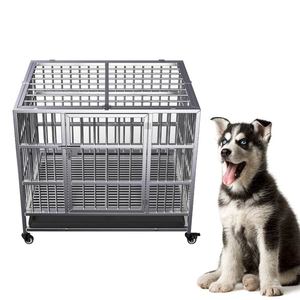 Maychan profesyonel paslanmaz çelik büyük köpek kafesi, katlanabilir Pet sandıkları kedi köpek kulübesi tekerlekler ile - Product Image 1