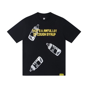 T-shirt 100% Cotone 'AWFUL LOT of COUGH SYRUP' <span class=keywords><strong>di</strong></span> Alta Qualità, Maglietta Oversize a Maniche Corte per Uomo - Product Image 3