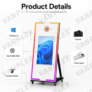 Miroir Magique Intelligent pour Selfie, Cabine Photo 65 pouces avec Écran Tactile LCD 32/43 pouces, Machine Photo avec PC I5, Stock US, Prise en charge du retrait - Product Image 2